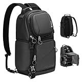TARION Camera Backpack Sling Bag - 9L Compact Camera Bag 2-in-1 Waterproof Crossbody Sling Bag with Side Access & Dual Strap & Raincover for Photographers (TR-S)