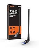 Tenda AX900 WiFi Adapter WiFi 6- Dual-Band 600Mbps 5GHz/ 286Mbps 2.4GHz, 6dBi High Gain Antenna, Wireless WiFi Adapter for Windows 11/10/7 USB WiFi Dongle (U11Pro)