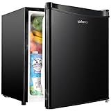 Upstreman 1.7 Cu.ft Mini Fridge with Freezer, Dorm Essentials, Adjustable Thermostat, Energy Saving, Low Noise, Single Door Compact Refrigerator for Dorm, Office, Bedroom, Black-FR17