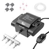 AQQA Aquarium Air Pump 10W 237GPH 4 Outlets Up to 600Gal