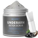 Charcoal Underarm Detox Scrub for Armpit Detox Odor Control & Dark Armpits Spots Remover, Brightening Underarms Bikini Area Inner Thighs & Exfoliating Bumps, Natural Deodorant Scrub for Women & Men