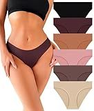 Seamless Underwear for Women Soft No Show Panties Sexy High Cut Invisible Hipster Silky Cheeky Ladies Bikini 6 Pack