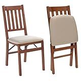 MECO STAKMORE Arts and Craft Folding Chair Fruitwood Finish, (Set of 2) , 22.5 in x 17 in x 35.5 in