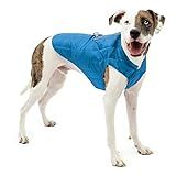 Kurgo Loft Dog Jacket - Reversible Cozy Coat for Outdoor Adventures - Water Resistant - Athletic Fit - Machine Washable Fabric - Reflective Dog Gear - Large - Coastal Blue