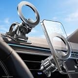 LISEN for MagSafe Car Phone Mount -Strong Magnets Magnetic Phone Holders for Your Car 2-in-1 Vent Dashboard Magnet Cell Phones Holder Mounts Car Accessories Gifts for Men Women fit iPhone, Black