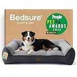Bedsure SupportMax™ XL Pro Orthopedic Dog Beds Large Sized Dog - Extra Thick Supportive Dogs Couch with Waterproof Washable Cover, Extra Large Comfort Pet Sofa with Sherpa & Nonskid Bottom, Grey, 45"