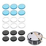 18PCS Pro Drum Dampeners Gel Pads - Silicone Drum Mute Pads for Cymbals, Snares & Toms - Reusable Soft Drum Silencers for Tone Control, Transparent 18-Pack Set