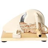Brvclon Manual Bread Slicer for Homemade Sourdough,Adjustable Thickness,Hand Crank Bread Slicer with Stainless Steel Blade, Aluminum Alloy Frame & Solid Wood Base with Natural Wood Veneer Finish