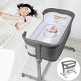 KoolerThings 3 in 1 Baby Bassinet, Bedside Sleeper, & Playpen, Easy Folding Portable Crib (Grey)- KoolaBaby (Bassinet)