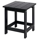 LZRS Adirondack Square Outdoor Side Table for Patio, Pool Composite Patio Table,HDPE End Tables for Backyard,Pool, Indoor Companion, Easy Maintenance & Weather Resistant(Black)