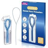Houselog Floss Threaders | 420Count Dental Floss Threaders for Braces,Bridges,and Implants with Portable Travel Case | (6 Pack)