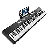 Melentro Weighted Piano 88-Key Digital Piano, Full-Size Electric Piano Keyboard with Hammer Action, Sustain Pedal, MP3 Function Dual 15W Speaker, Supports USB-MIDI/Wireless Connect