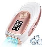 Oreeth IPL Laser Hair Removal Device for Women & Men - Home 45°F Ice-Cooling Contact for Painless & Long-Lasting Results, 86% Hair Reduction in 3 Weeks for Full Body & Bikini Line, Rose Gold