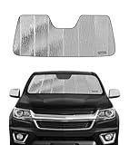 Pigenius Windshield Sunshade for Chevy/GMC Colorado/Canyon 2015-2022, Reversible Silver/Black
