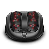 Nekteck Foot Massager with Heat, Shiatsu Heated Electric Kneading Foot Massager Machine for Plantar Fasciitis, Built-in Infrared Heat Function and Power Cord (Black)