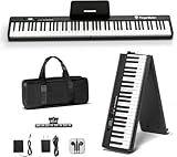 FingerBallet Portable Piano Keyboard, Semi-Weighted Folding Digital Piano 88 Key, Full Size, Wood Grain, Electric Piano Keyboard w/MIDI Bluetooth, Suitable for Adult, Toddler