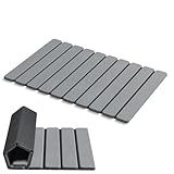 AWW Foldable Stone Bath Mat, Quick Dry Diatomaceous Earth Bath Mat with Non-Slip Mat, Super Absorbent, Easy to Clean, Compact for Small Bathrooms, 23.6 x 15.5, Grey