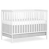 Dream On Me Synergy 5-in-1 Convertible Full-Size Baby Crib with Toddler, Day & Full Bed Conversion in White, GreenGuard Gold & JPMA, 3 Mattress Heights, Sustainable Pinewood