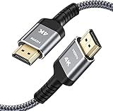 Highwings 4K HDMI Cable 6.6FT/2m | High-Speed HDMI 2.0 Quality Cord 4K@60Hz, Braided Nylon & Gold Connectors, HDR, Ethernet, ARC, 3D, HDCP 2.2, Compatible for PS-5/4/3/ HDTV/Monitor/DVD/Streaming