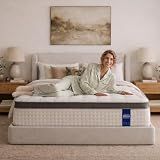 Zinetls 12 Inch Queen Mattress in a Box, Hybrid Queen Mattress with Gel Memory Foam & Pocket Springs, Medium Firm Feel, Fiberglass Free, Pressure Relief, Edge Support (Queen, 12, 12, Inches)