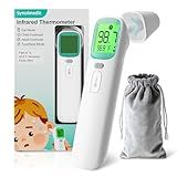 Synolmedic Ear Thermometer for Kids and Adults - Baby Thermometer FSA-HSA Eligible, Digital Infrared Thermometers 1S Reading, Accurate Forehead Termometro with Fever Alarm, 40 Memories (Green 1 Pack)