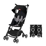 gb Pockit+ All-Terrain, Ultra Compact Lightweight Travel Stroller with Canopy and Reclining Seat in Velvet Black