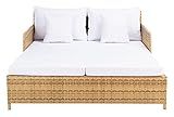 SAFAVIEH Outdoor Collection Cadeo Natural/White Cushion Daybed PAT7500D