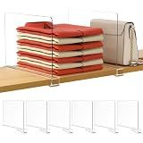 HBlife 6 Pack Closet Organizers and Storage, Clear Shelf Dividers, Vertical Purse Organizer for Closet Perfect for Sweater, Shirts, Handbags in Bedroom and Kitchen, Acrylic Bookshelf for Organization
