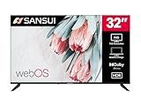 SANSUI 32" VA Series Full HD Frameless Design Smart TV with Dolby Vision HDR, Dolby Atmos, WebOS