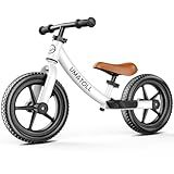 Umatoll Toddler Balance Bike 2 Year Old, Kids Bike Toy for 18 Months to 5 Years Old, Tool-Free Adjustment, Birthday Gifts for 2-3 Boys Girls, No Pedal (White)