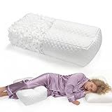 CRAURU Shredded Memory Foam Knee Pillow for Side Sleepers, Supportive Leg Pillow for Side Sleeping, Relieve Hip Back & Leg Pain, White