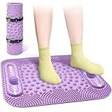 GEENOA Large Foot Massager Mat with Two Massage Balls, 5-Zone Foot Reflexology Mat for Various Stimulation, Portable Acupressure Pressure Point Pad for Feet Relaxation, Pain, Fatigue Relief(Purple)
