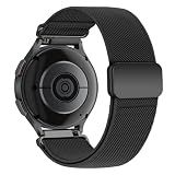 Magnetic Elastic Bands for Samsung Galaxy Watch 7/6/5/4/FE 40mm 44mm/Galaxy Watch 6 Classic 43 47mm/5 Pro 45mm/4 Classic 42 46mm/Active 2, 20mm Wristband Stretchy Nylon Sport Strap Men Women