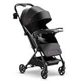 Mompush Lithe V2 Lightweight Travel Stroller, Compact Foldable Baby Stroller with Travel Bag, One-Hand Fold Stroller, Snack Tray, Mechanical Recline Seat, Airplane-Ready, UPF 50+ Canopy & Rain Cover