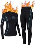 ATTRACO Thermal Underwear for Women Seamless Long Johns Ski Cold Weather Gear Base Layer Black XL