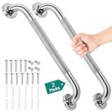 2 Pack 16 Inch Grab Bars for Bathtubs and Showers, Safety Bathroom Shower Grab Bars for Seniors Holds up to 500LBs, Handicap Grab Bars Stainless Steel, Anti Slip Shower Handle for Wall, Elderly