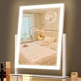Lighted Vanity Mirror with Lights, Makeup Mirror with Light, 16.7"x 13.2",Three Color Lighting Modes and Dimmable Lighting, Smart Touch Control, 360°Rotation, for Vanity Desk Tabletop,Dressing Room