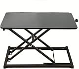 Standing Desk Converter Height Adjustable,Keyboard Riser for Stand Up Desk Riser, Easy Lift Height Converter Computer Workstations Home Office Study Room Portable Small Table Black Size 23.6 Inch D