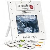 Jwitao Ultrasound Picture Frame - Baby Bump Weekly Fruit and Veggie Pregnancy Tracker, Sonogram Picture Frame, Expecting Parents to be Unique Gift for Pregnant Women, Gender Reveal First Time Mom Must Have