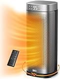 Dreo Space Heaters for Indoor Use, 1500W Fast Heating Portable Heaters with Remote, Large PTC Ceramic Electric for Bedroom, 12H Timer, 70° Oscillation, Overheat Protection, Safety Heat for Home Office