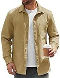 COOFANDY Mens Lightweight Button Down Shirt Jacket Casual Shacket Overshirt