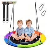 Spider Web Tree Swing for Toddlers, 40 Inch Saucer Swing,850 lb Capacity, Waterproof Oxford Fabric, Steel Frame, Outdoor Kids Swing, Playground Swing Set Accessory（6 Colors）