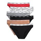 Hanes Women's Originals Bikini Panties, Breathable Stretch Cotton Underwear, Assorted, 6-Pack, Basic Color Mix, Small