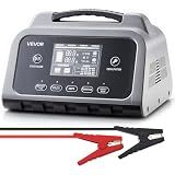 VEVOR Smart Battery Charger, 12A, 6V 12V 24V 36V 48V Lithium LiFePO4 Lead-Acid (Gel/AGM) Car Battery Charger, with LCD Display, Trickle Charging Maintainer Desulfator, for Car, Boat, Motorcycle