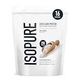 Isopure Zero Carb 100% Pure Whey Isolate Protein Powder, Gluten Free, with Vitamins, Unflavored, 25g Protein Per Serving, 1 Lb, 16 Servings (Packaging May Vary)