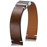 Getalia leather Watch Band Foldover Clasp Retro Oil wax Genuine Leather,18mm 19mm 20mm 21mm 22mm Quick Release Replacement Watch Straps for Men and Women (Brown Band Width-20mm)