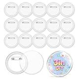 15PCS 3 Inch Clear Button Pin Blanks, DIY Acrylic Photo Badge Buttons, Reusable Picture Pins No Machine Needed for Anime Crafts, School Events, Parties & Custom Gifts