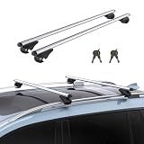 TANX Roof Rack Cross Bars with 4 Anti-Theft Locks | Heavy-Duty Universal Roof Rack (200lbs Capacity) | Universal Cross Bars that Fit Most Raised Side Rails Vehicles/SUVs (with Gap Design)