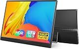 Yxk Portable Monitor 15.6 Inch 1080P 60Hz IPS HDR Ultra-Slim Travel Monitor with Dual Speakers USB-C HDMI Second Screen for Laptop PC Mac Phone Xbox PS4/5 Switch, VESA Kickstand, Zero Frame Gaming