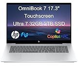 HP OmniBook 7 (Next Gen Envy 17) AI Laptop (17.3" 2K Touchscreen, Intel Core Ultra 7 258V, 32GB DDR5, 2TB SSD, ARC 140V GPU (16GB)), Copilot+ PC for Business, Designer, 5MP IR Webcam, Win 11 Pro